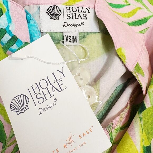 NWT HOLLY SHAE June Kaftan Palm Print Size XS-M Palm Beach $194.00 - Picture 5 of 7